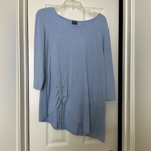 Asymmetrical Blue Women's Tunic with 3/4” sleeves. Never worn.